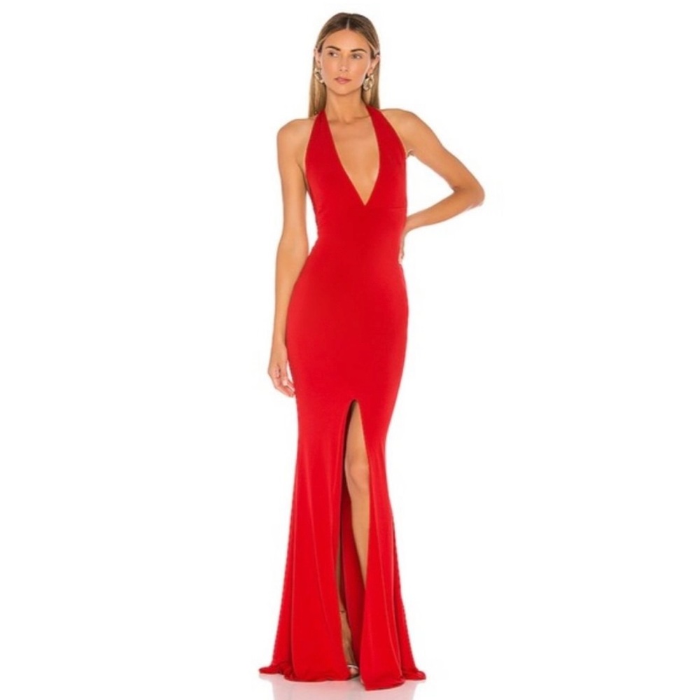 Nookie illegal halter gown red maxi dress